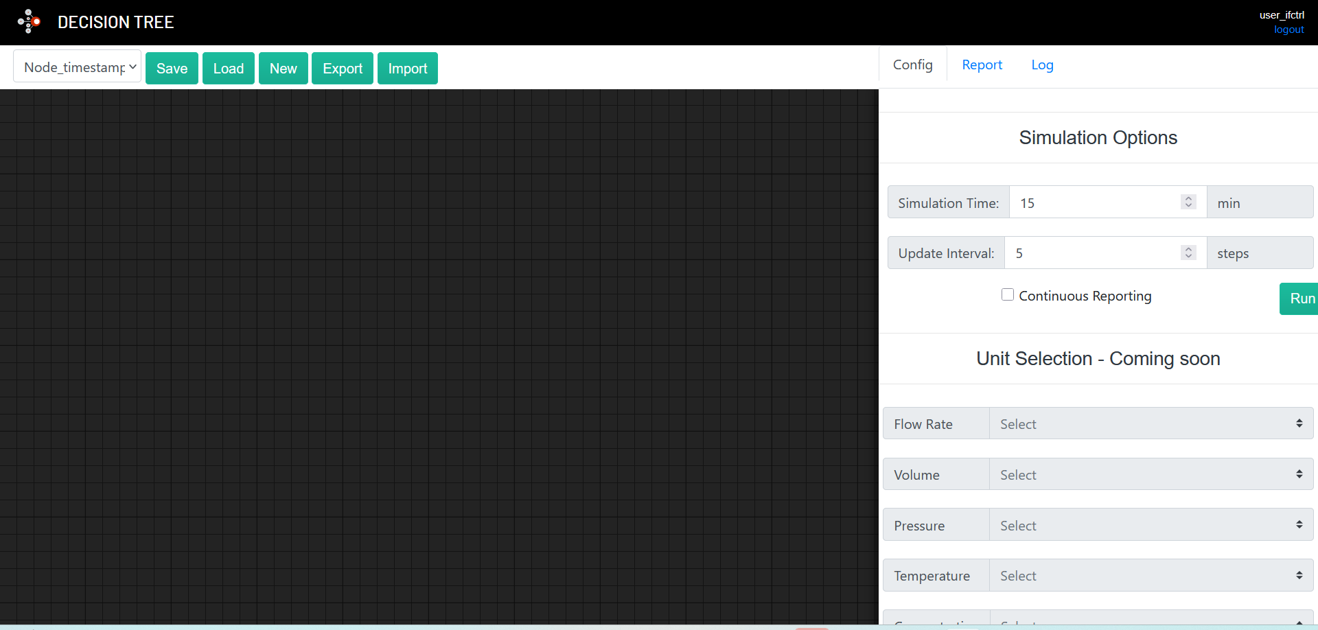The Unit Selection panel marked Coming soon with stubbed-out dropdowns